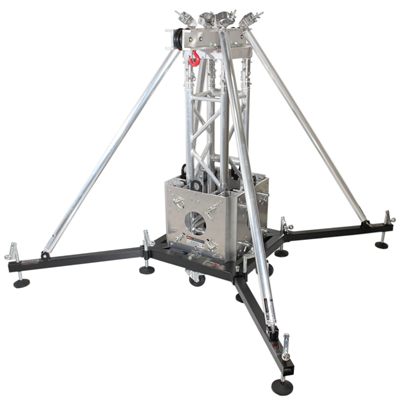 PRO X XTP-GSBPACK3 PRO PRO Truss Tower Stage Lift System Package -Top Block | Hinges | Base | Outriggers and 3.28 Ft. 3 mm Ladder Truss Segment