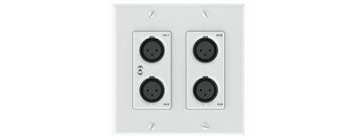 QSC Audio QSC Attero Tech unDX4I 4-Input Dante Network Audio Wall Plate
