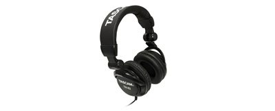 Tascam TH-02-B Closed-Back Studio Headphones, Black
