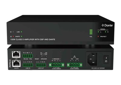 VigilLink VLDT-A2AM150 2-Channel 150W Class D Dante Amplifier with DSP