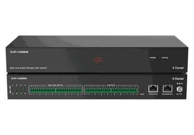 VigilLink VLDT-LN88DB 8x8 Line and Mic Dante Audio Bridge with Dual PoE