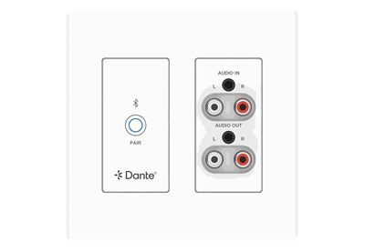 VigilLink VLDT-WP22B2AUS 2x2 Bluetooth, RCA and 3.5mm Dante Wall Plate, US 2-Gang