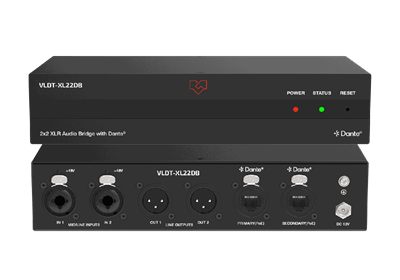VigilLink VLDT-XL22DB 2x2 XLR Dante Audio Bridge with PoE