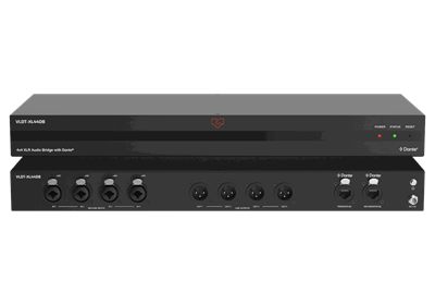 VigilLink VLDT-XL44DB 4x4 XLR Dante Audio Bridge with Dual PoE