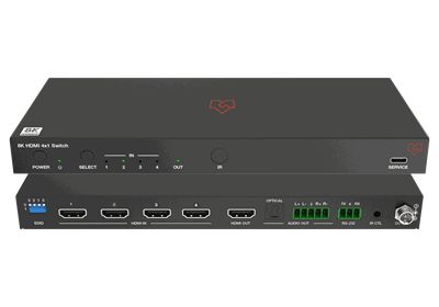 VigilLink VLSW-4x18KA 4x1 HDMI 2.1 Switcher with Audio De-Embedding and Signal Generator