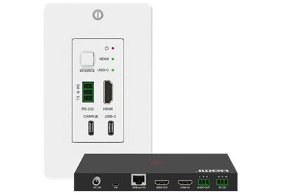 VigilLink VLWP-UHS-TR 2x1 USB-C and HDMI HDBaseT Wall Plate with Receiver and RS-232
