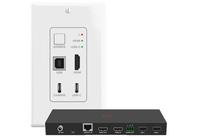 VigilLink VLWP-UHU-TR 2x1 USB-C and HDMI HDBaseT Wall Plate with Receiver and USB 2.0