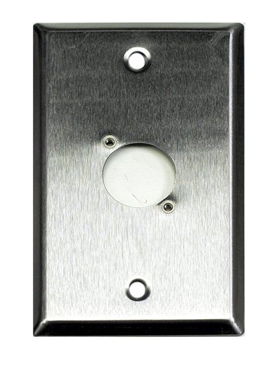 Whirlwind WP1/1NDH Wall Plate, Punched for One Neutrik D XLR