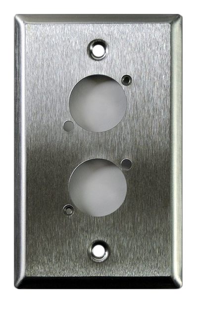 Whirlwind WP1/2NDH Wall Plate, Punched for Two Neutrik D XLRs