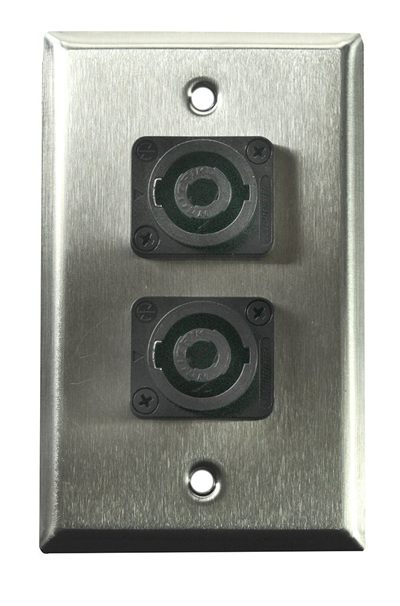 Whirlwind WP1/2NL4 Wall Plate, Two Neutrik NL4