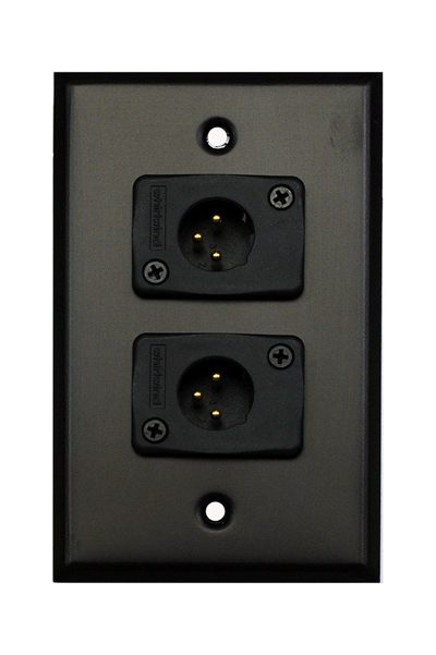 Whirlwind WP1B/2MW Wall Plate, Two Male XLR