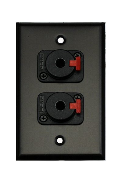 Whirlwind WP1B/2QW Wall Plate, Two 1/4 in. Jacks