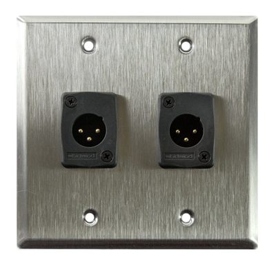 Whirlwind WP2/2MW Wall Plate, Two Male XLR