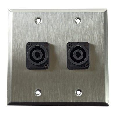 Whirlwind WP2/2NL4 Wall Plate, Two Neutrik NL4