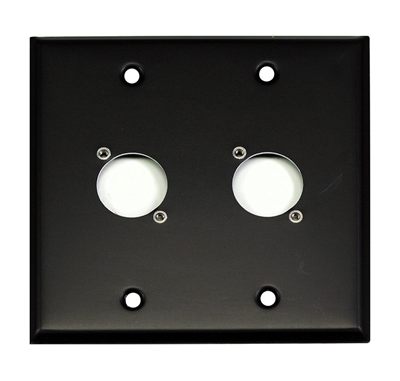Whirlwind WP2B/2NDH Wall Plate, Punched for Two Neutrik D XLRs