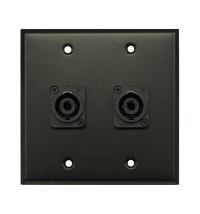 Whirlwind WP2B/2NL4 Wall Plate, Two Neutrik NL4