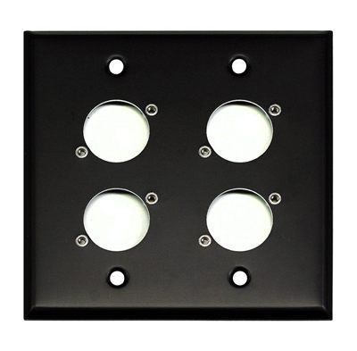 Whirlwind WP2B/4H Wall Plate, Punched for Four Whirlwind XLRs