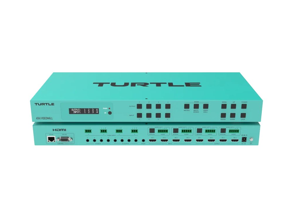TurtleAV MX44VW 4x4 4K60 Video Wall and Multiviewer