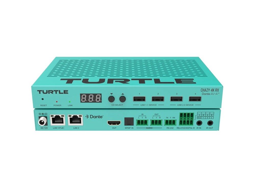 TurtleAV Chazy 4K RX Dante AV-A Video Decoder