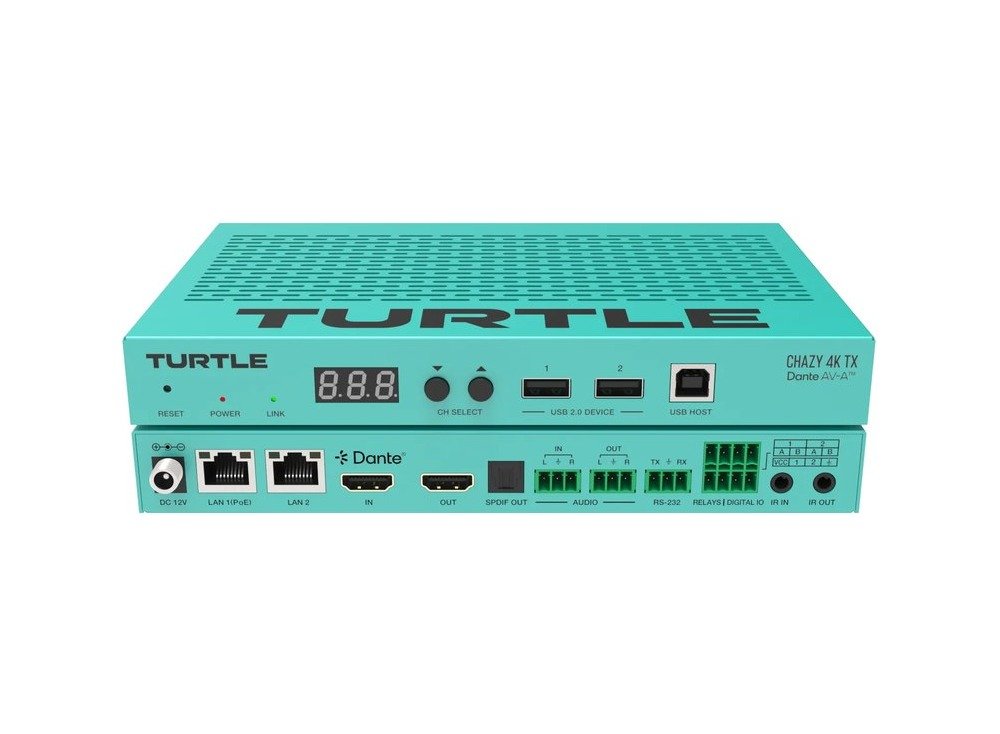 TurtleAV Chazy 4K TX Dante AV-A Video Encoder