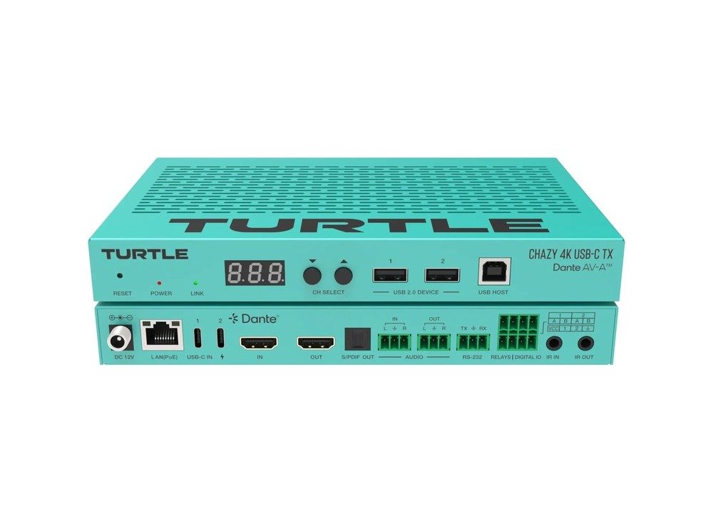 TurtleAV Chazy 4K USB-C TX Dante AV-A Video Encoder