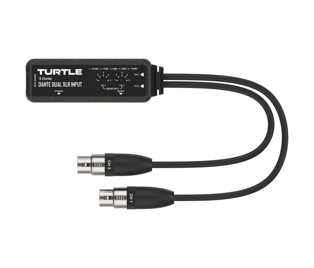 TurtleAV D2XEN Two-Channel Analog XLR to Dante Input Adapter