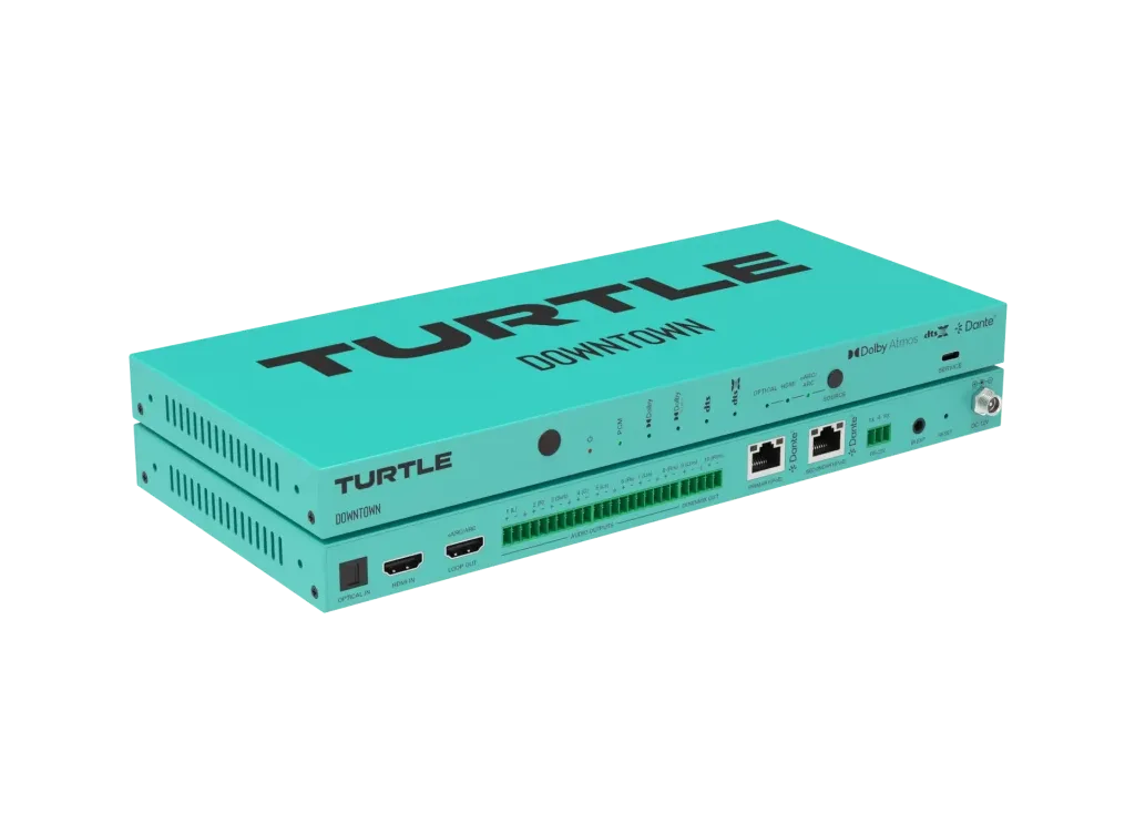 TurtleAV Downtown 12-Channel Dolby Atmos/DTS to Dante Encoder