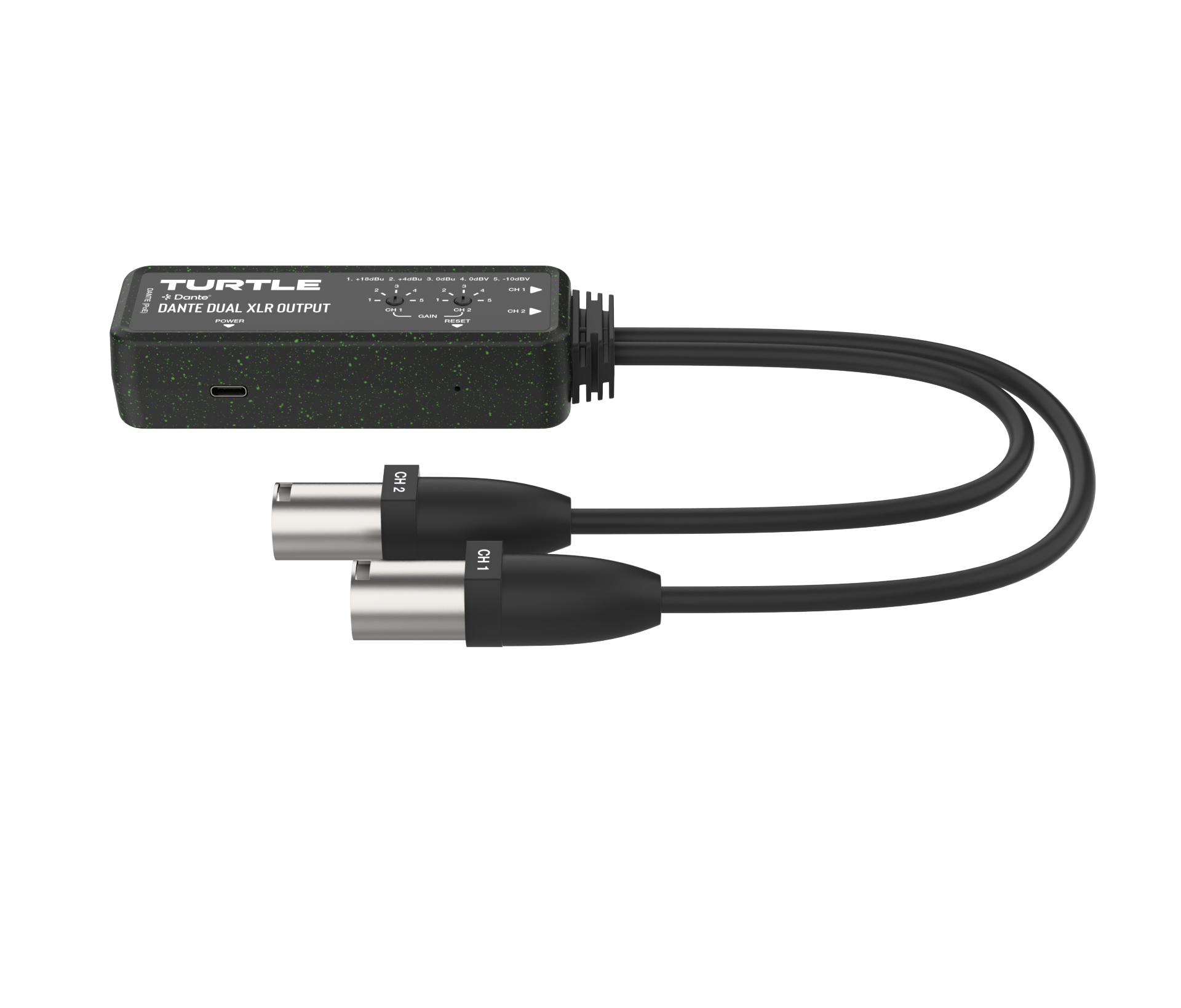 TurtleAV D2XDE Two-Channel Dante to Analog XLR Output Adapter - view 2