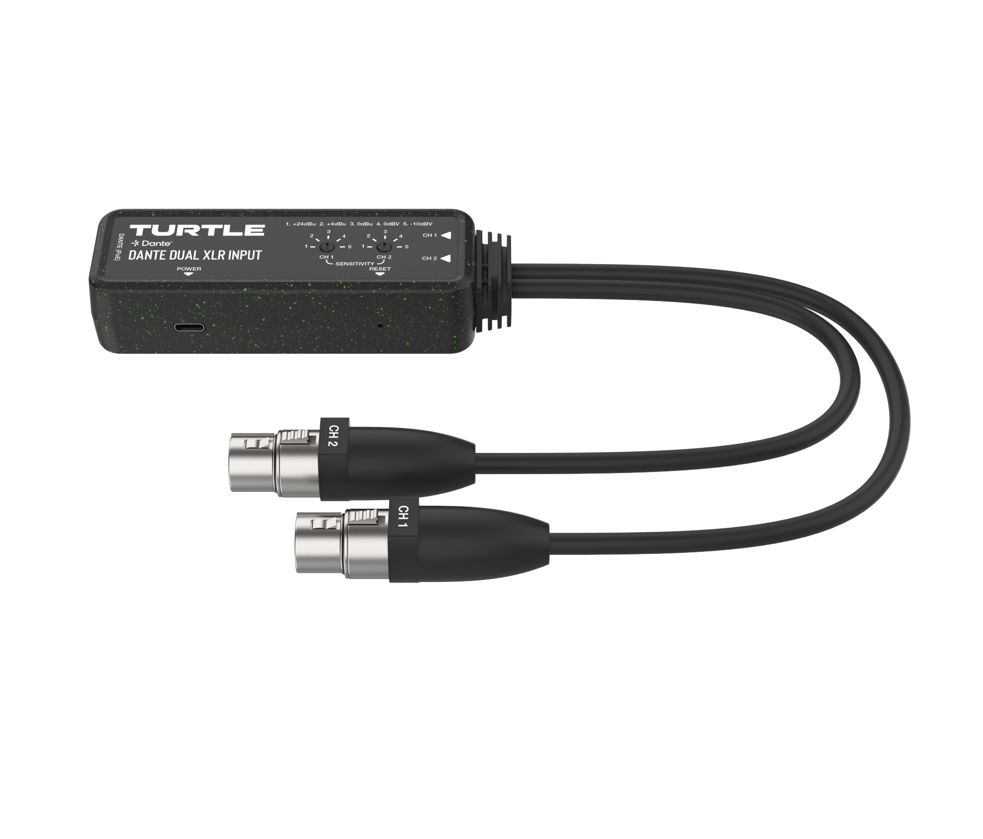 TurtleAV D2XEN Two-Channel Analog XLR to Dante Input Adapter - view 2