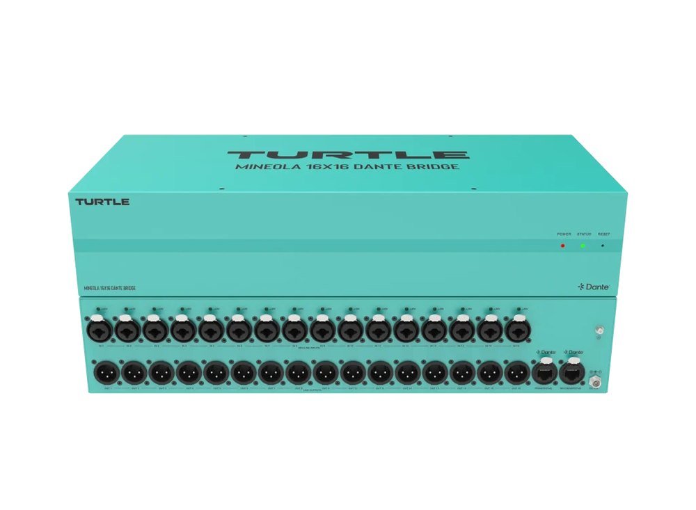 TurtleAV Mineola 16x16 Dante Audio Bridge, XLR