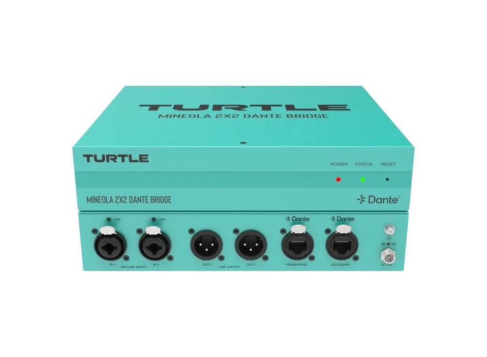 TurtleAV Mineola 2x2 Dante Audio Bridge, XLR