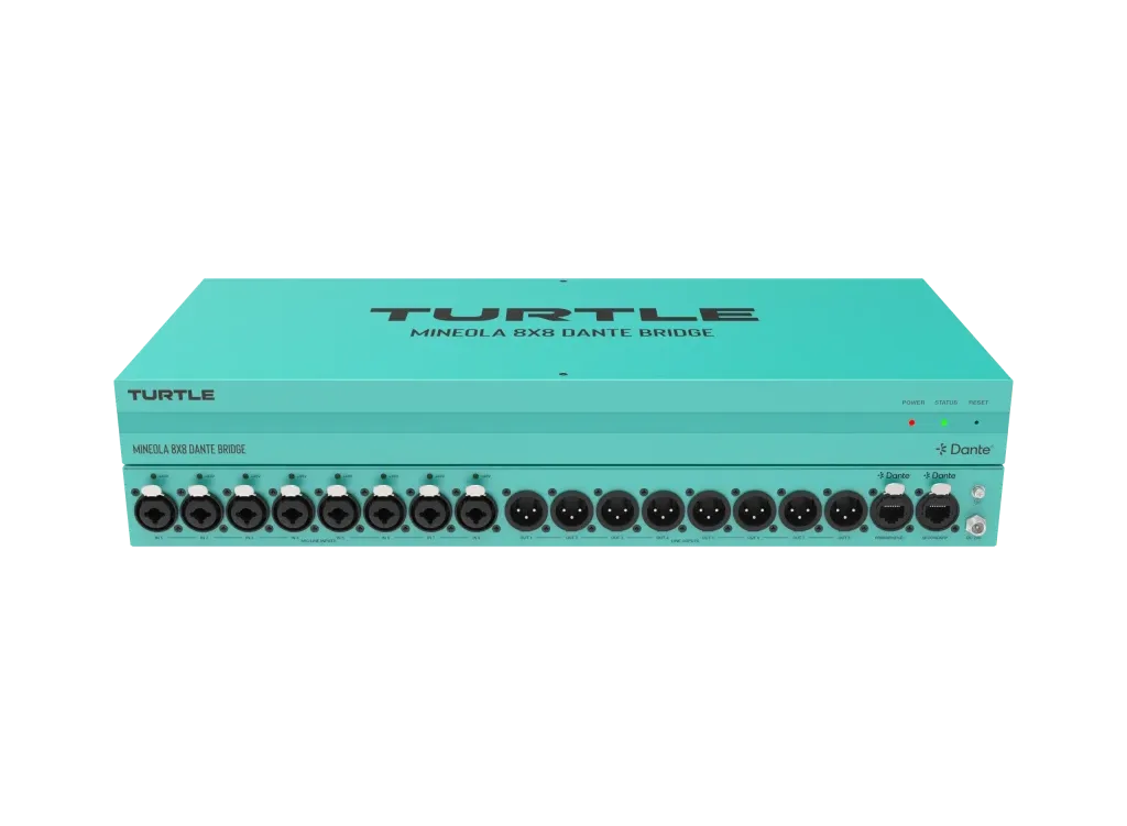 TurtleAV Mineola 8x8 Dante Audio Bridge, XLR