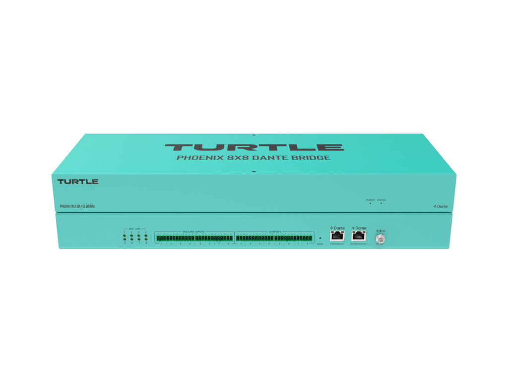 TurtleAV Phoenix 8x8 Dante Audio Bridge, Euroblock product image
