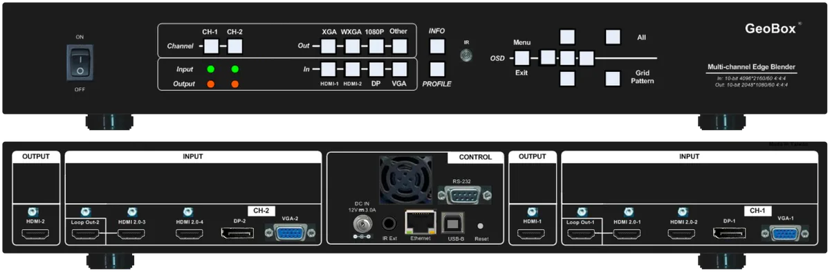 VigilLink GeoBox M802ex Two-channel Edge Blending And Projection-mapping Processor