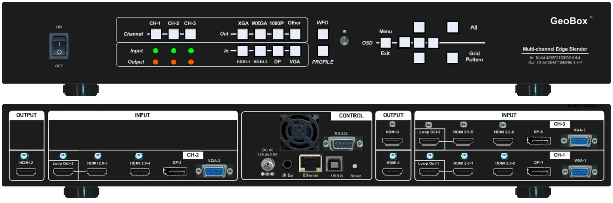 VigilLink GeoBox M803ex Three-channel Edge Blending And Projection-mapping Processor