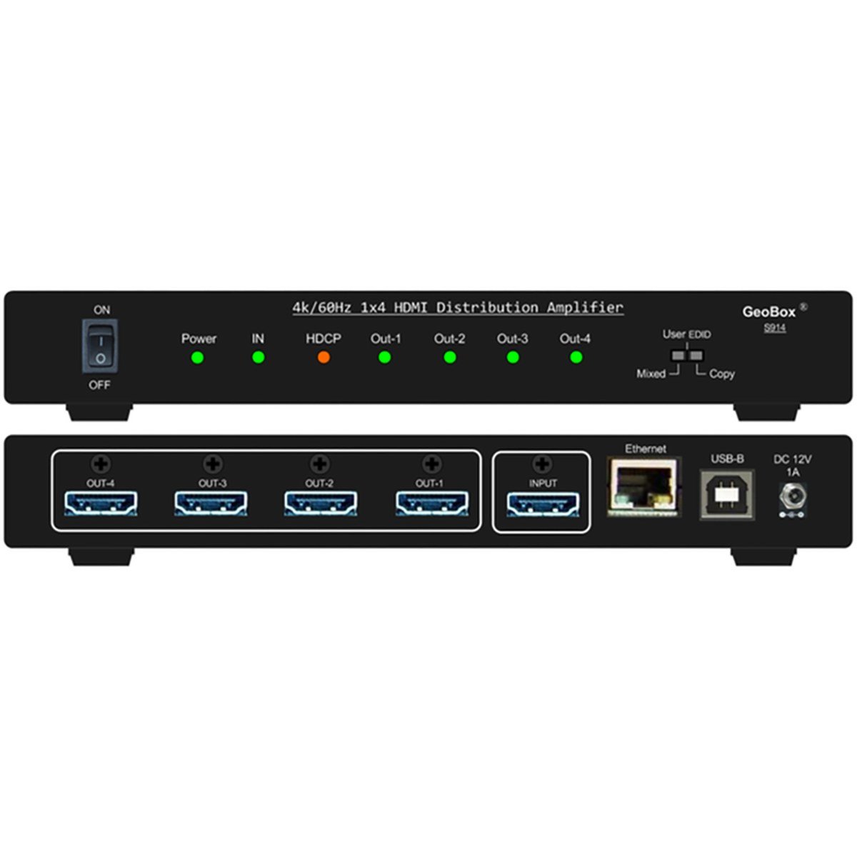VigilLink S914 1x4 HDMI 4K Distribution Amplifier - view 2