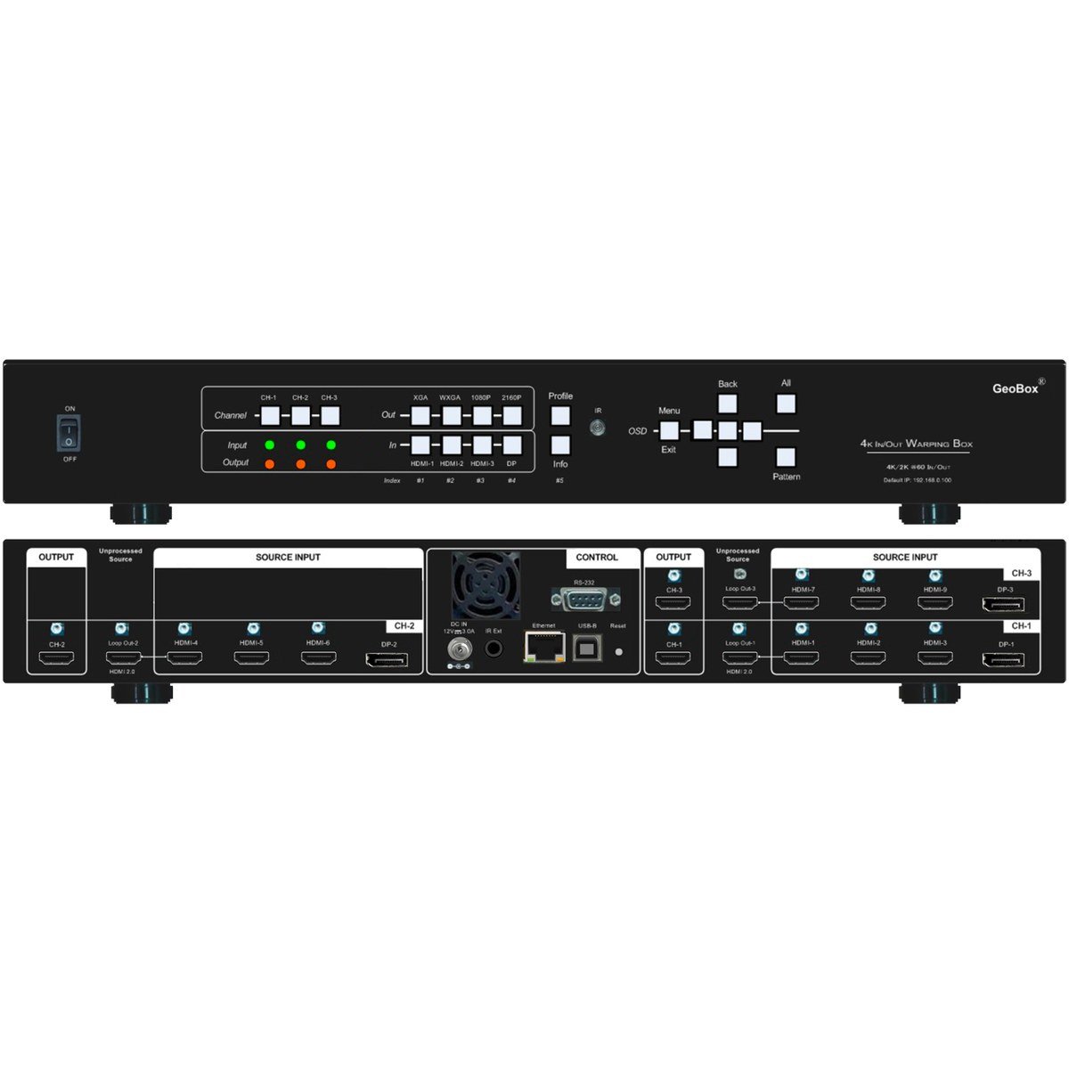 VigilLink GeoBox UD103 Three-channel 4K Edge Blending Processor - view 2