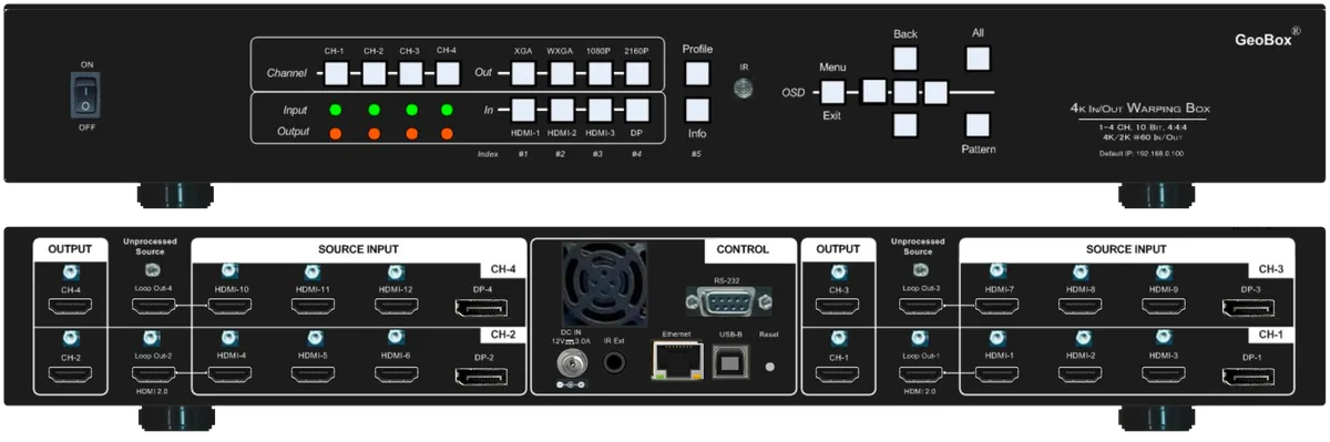 VigilLink GeoBox UD104 Four-channel 4K Edge Blending Processor product image