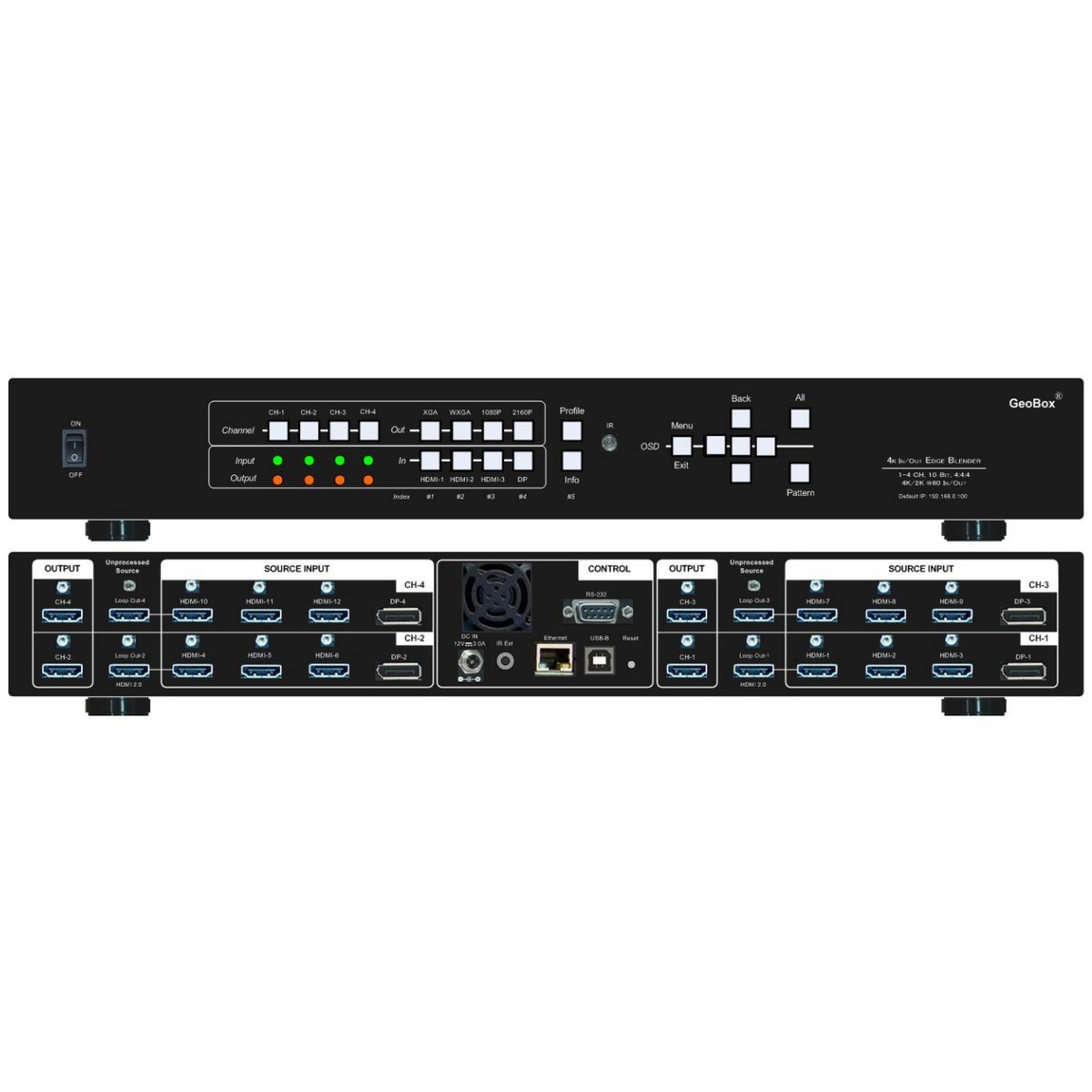 VigilLink GeoBox UD104 Four-channel 4K Edge Blending Processor - view 2