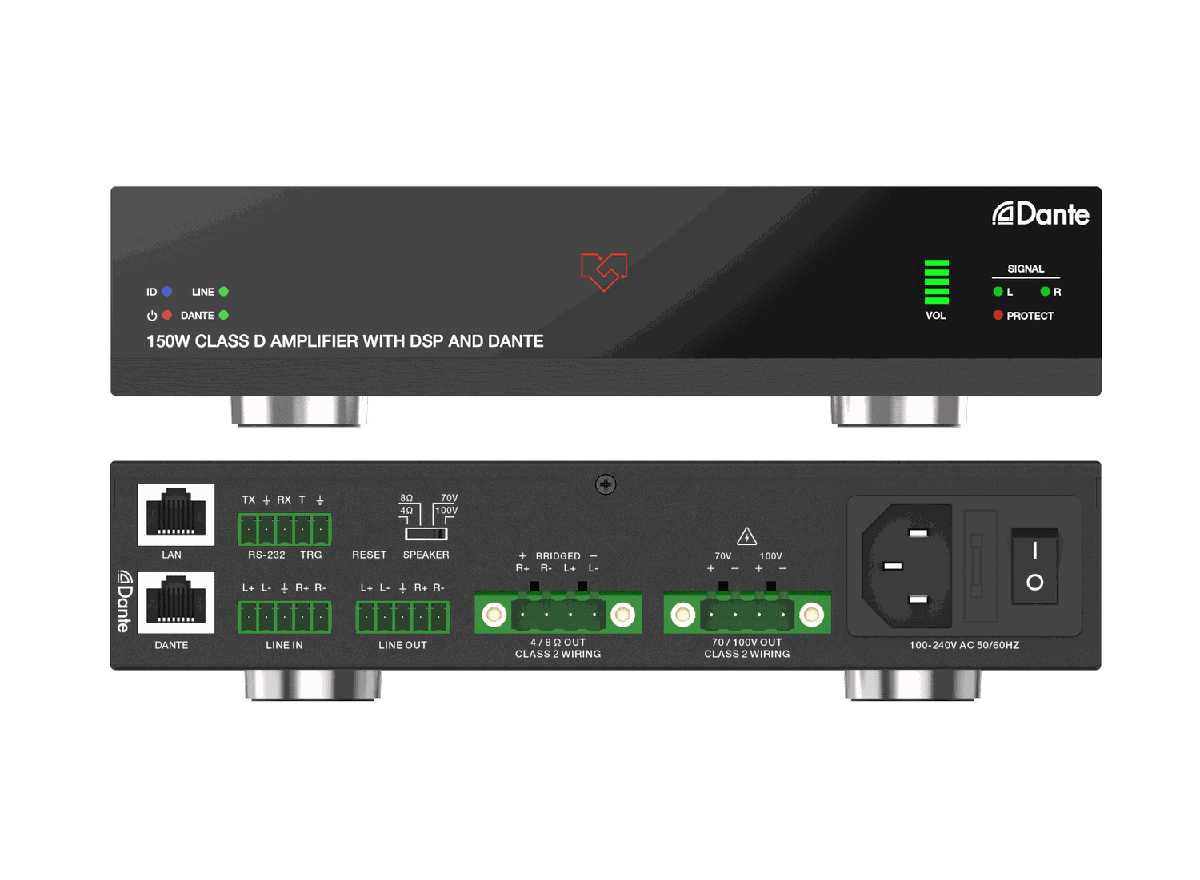 VigilLink VLDT-A2AM150 2-Channel 150W Class D Dante Amplifier with DSP - view 2