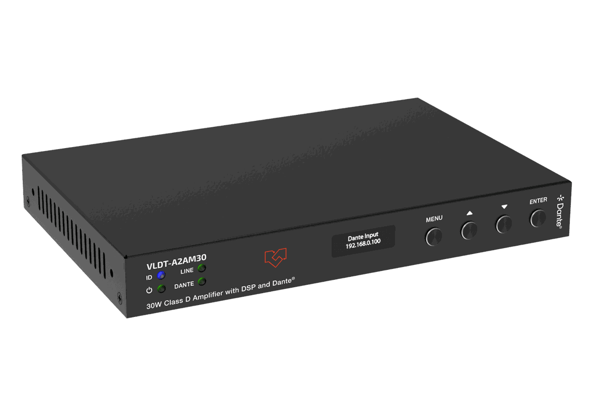 VigilLink VLDT-A2AM30 30W Class D Dante Amplifier with Mic and Line Inputs - view 2
