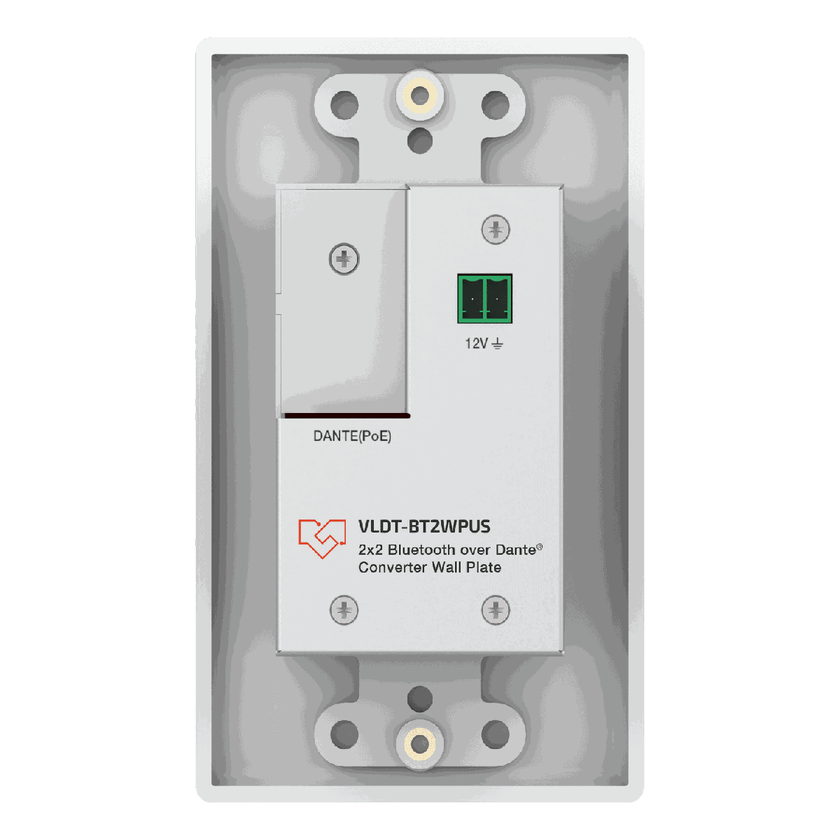 VigilLink VLDT-BT2WPUS 2x2 Bluetooth to Dante Wall Plate, US 1-Gang - view 3