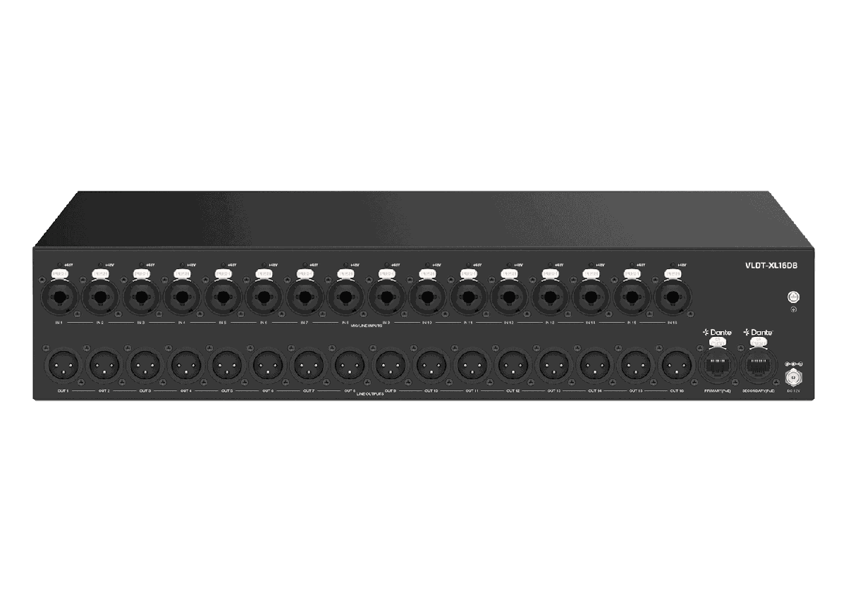 VigilLink VLDT-XL16DB 16x16 XLR Dante Audio Bridge with Dual PoE - view 3
