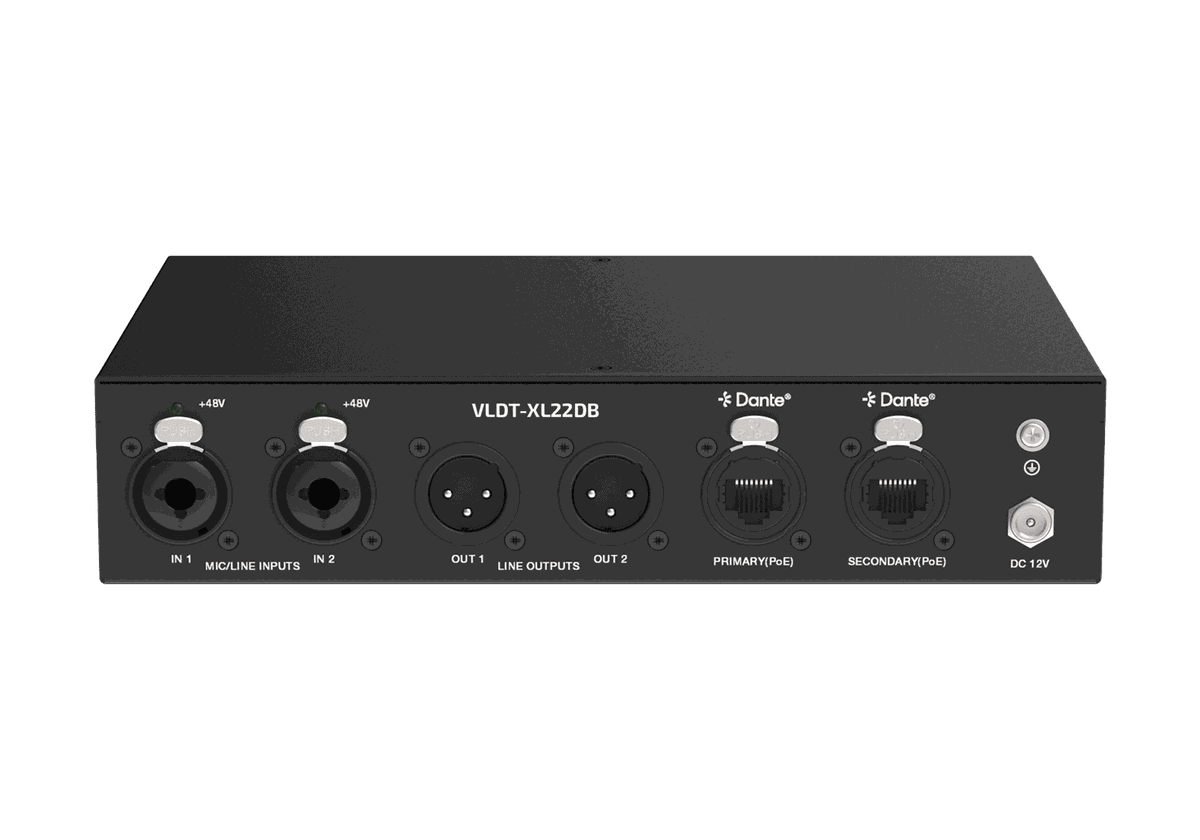 VigilLink VLDT-XL22DB 2x2 XLR Dante Audio Bridge with PoE - view 3