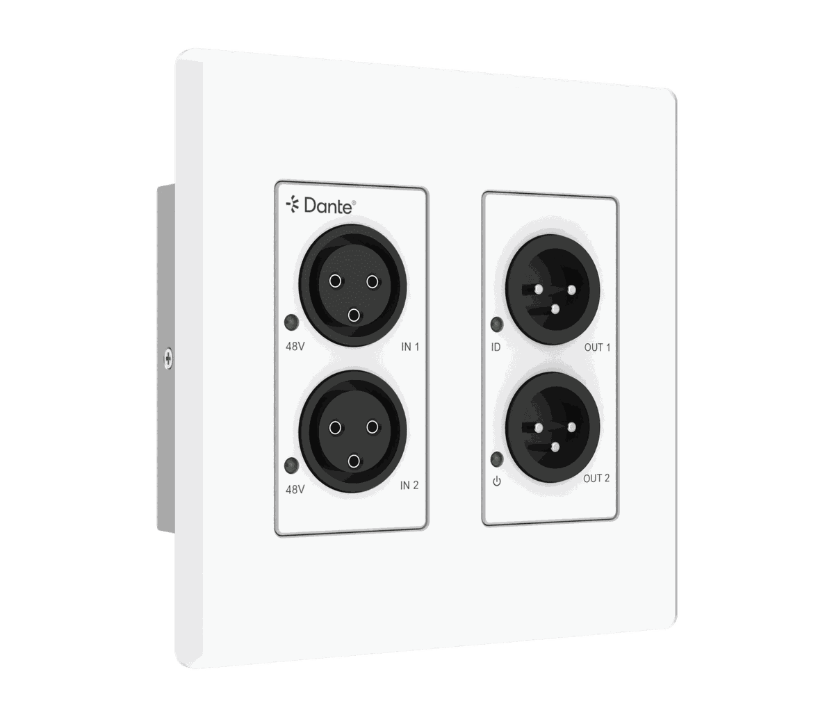 VigilLink VLDT-XL22WPUS 2x2 XLR Dante Wall Plate Converter, US 2-Gang - view 2