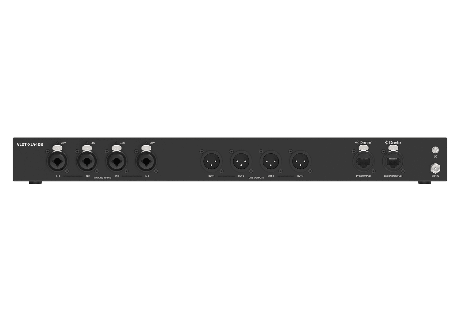 VigilLink VLDT-XL44DB 4x4 XLR Dante Audio Bridge with Dual PoE - view 3