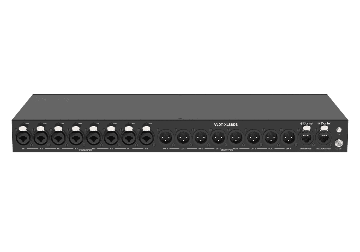 VigilLink VLDT-XL88DB 8x8 XLR Dante Audio Bridge with Dual PoE - view 3