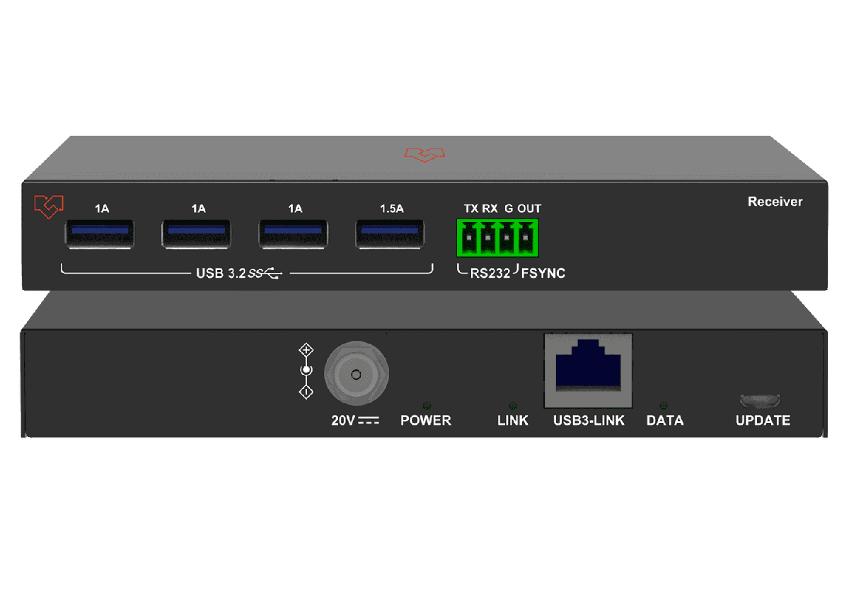 VigilLink VLEX-UB32CBB USB 3.2 Gen 1 Extender with 4-Port Hub - view 2