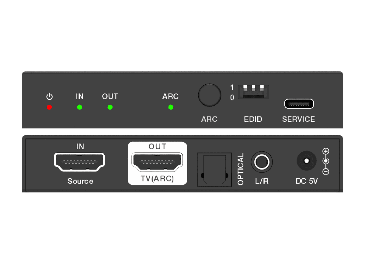 VigilLink VLHA-H21DEM 8K HDMI 2.1 Audio De-Embedder with Analog and S/PDIF HDMI Video Output Carrying On To The Display - view 2
