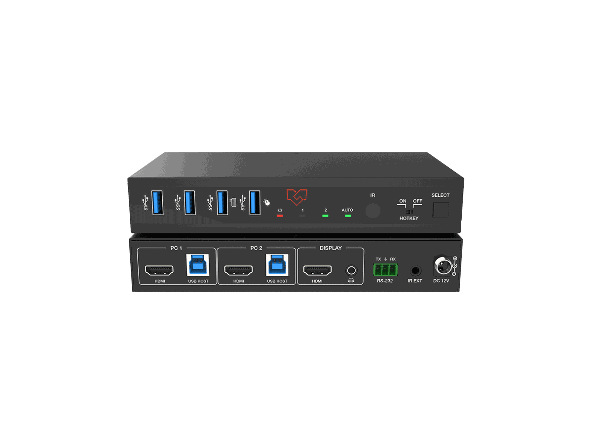 VigilLink VLKV-H2021 2-Port 4K60 HDMI KVM Switcher